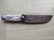 Vintage Jagdmesser Solingen Mit Messerscheide Aus Leder Decora