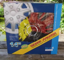 4 Radkappen - 14 Zoll - Deutschlandfarben: schwarz rot gelb