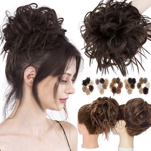 Lockig messy bun haarteil - lockig,