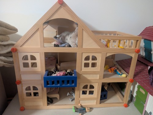 Holz puppenhaus mit möbeln - holz,