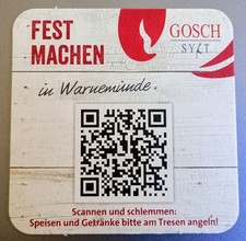 Bierdeckel Gosch Sylt in Warnemünde, Restaurant, Bier, Ostsee, Nordsee, Insel 