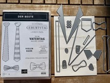 Stampin Up Stempelset DER BESTE  & Stanzformen KRAWATTE, schön für Männerkarten