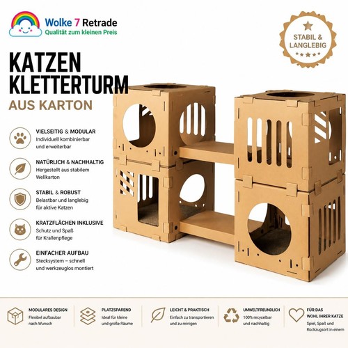 Katzen tunnel haus 4er set - tunnel,