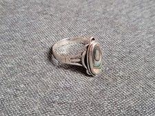 alter 925er Silber-Ring - Perlmutt, Vintage, Retro, Art Deco, Jugendstil, selten