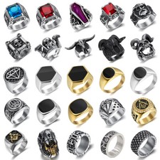 Edelstahl totenkopf biker ring - edelstahl,