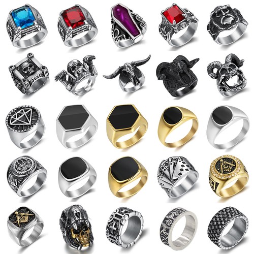 Edelstahl totenkopf biker ring - totenkopf,
