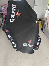 Becks Beer großer schwarzer Garten Sonnenschutz Sonnenschirm Sonnenschirm