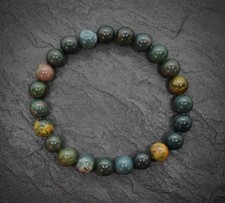 +Natur+HELIOTROP Edelstein-Armband Kugelarmband Ø 8 mm / 19 cm -NEU- A-Qualität