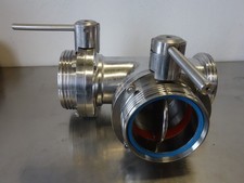 2 Stück Scheibenventil Klappventil T-Stück DN 100 Milchgewinde Edelstahl