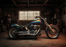 Motorrad Kunstdruck Biker