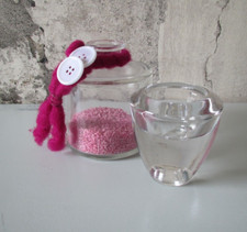 2er Set Wende-Kerzenhalter Teelicht + Blumen-Vase Glas Deko Granulat Weihnachten