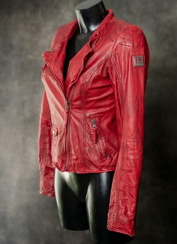 Freaky nation lederjacke - freaky, rot