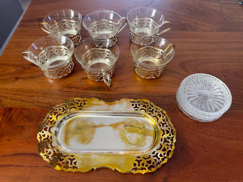 Vintage mokka teetassen set - &,