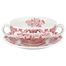 Suppentasse mit Untere Enoch Wedgwood Royal Homes of Britain Red