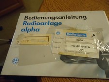 VW Radio Bedienungsanleitung Radioanleitung Radioanlage Alpha 1995