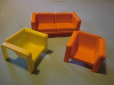 Superseltene Vintage Barbie Townhouse Möbel # 7825 Sofa Sessel von 1973 - Kult!
