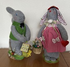 Tilda Osterhasenpaar Ostern Deko Osterei Handarbeit Osterhase Vogelhaus