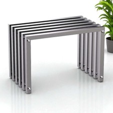 Sitzhocker Edelstahl Modern Wetterfest Metall Massiv 96643 Sitzbank 60cm Outdoor