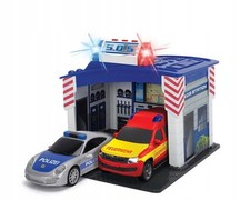 Rettungsstation mit Polizei-