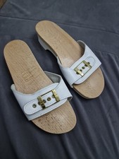 Damen Pantoletten Sandalen Hausschuhe Schlappen Sommer Slipper Weiß Braun 38 Neu