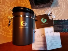 Coffee Gator groß 1,9 L Aroma-Behälter grau luftdicht Kaffee Dose CO2-Ablass NEU