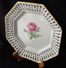 Manufaktur Fürstenberg Porzellan Rose Golddekor 02274 Durchbruch Teller Schale