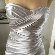 Brautkleid Hochzeitskleid Satin A-Linie Schulterfrei Korsage Ballkleid Neu