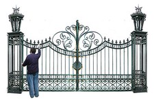 4m Doppelflügeltor Einfahrtstor Tor Eisentor Gartentor Toranlage wie Schloß T018