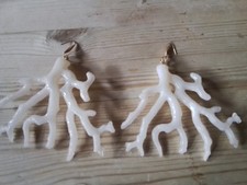 Ohrhänger XXL Korallen cremefarben Beatch Steyl 8 cm Neu