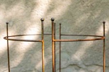  2er Set Staudenhalter Metall halbrund, Rost / Roheisen 7 mm Volleisen