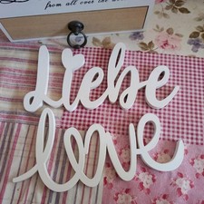 2x Hochzeit Deko Schriftzug love Liebe Holz vintage Boho shabby weiß brocante❤