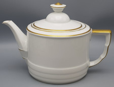 MITTERTEICH alte TEEKANNE Art Deco Goldlinien Ø ca.14cm/ca.16cm hoch/Chip Deckel