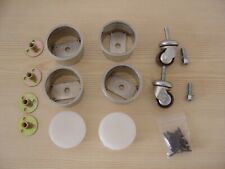 4x Couchfüße Verchromt Sofafüße Möbelfüße Metall Höhe 4 cm 2  mit Rollen