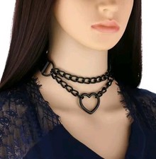 Choker Herz Kette Halsband Kinky Gothic BDSM NEU OVP 
