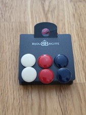 Ohrringe 3er Set weiß/rot/ marineblau von Bijou Brigitte - Modeschmuck