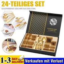 24-teilig Besteckset Edelstahl Besteckkoffer 12 Personen Besteck im Koffer glod