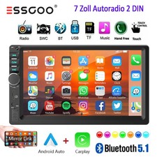 7 Zoll Autoradio 2 DIN Carplay Android Auto Bluetooth TouchScreen USB TF AUX-IN