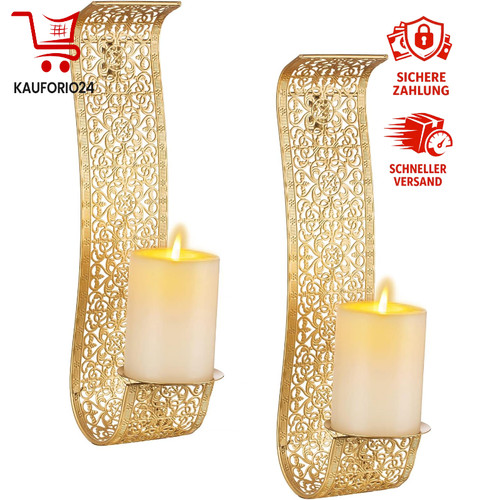 Wandkerzenhalter vintage gold - wandkerzenhalter,