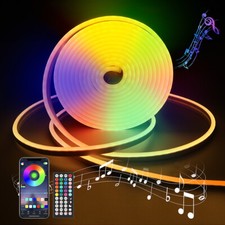 5M Neon LED Strip Streifen 230V RGB Flex Schlauch diffus Lichtband Dimmbar Uxove