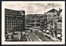 Hamburg, Strassenbahn am Gänsemarkt, Ansichtskarte 
