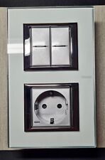 Legrand BTicino Axolute Kombination Doppel-Wechselschalter + Steckdose senkrecht