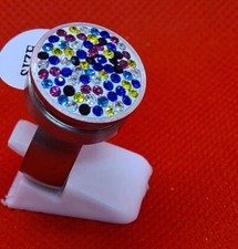 Edelstahl Ring Chunk Mit Zirkonia Strass Stein Druckknopf Hingucker Gr 17