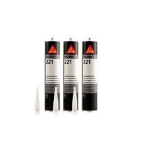 3 Kartuschen Sikaflex 221, schwarz, 300ml, multifunktionaler Kleb- & Dichtstoff