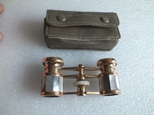 Vintage altes Opernglas - Messing mit Perlmutt - 2. 5x + Stofftasche - MG7