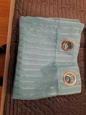 Gardine mit Ösen  Vorhang Dekoschal Gardinen Schal Ösenschal türkis 2 Stück