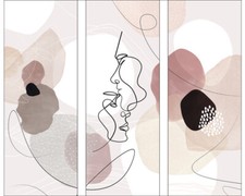 Glasbild Face Lines & Shapes I