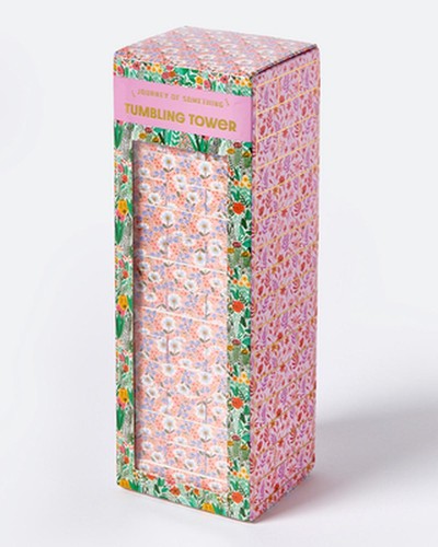 Floral tumbling tower game - floral,