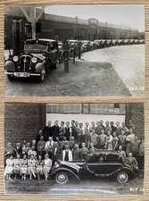 2 Fotos Produktjubiläum DKW F 5, Audi-Werk Zwickau, Oldtimer Auto, 1936