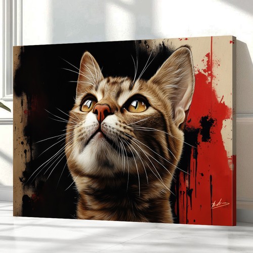 Leinwandbild xxl katze modern - leinwandbild,