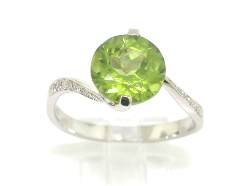 Peridot ring 585 - peridot, weißgold
